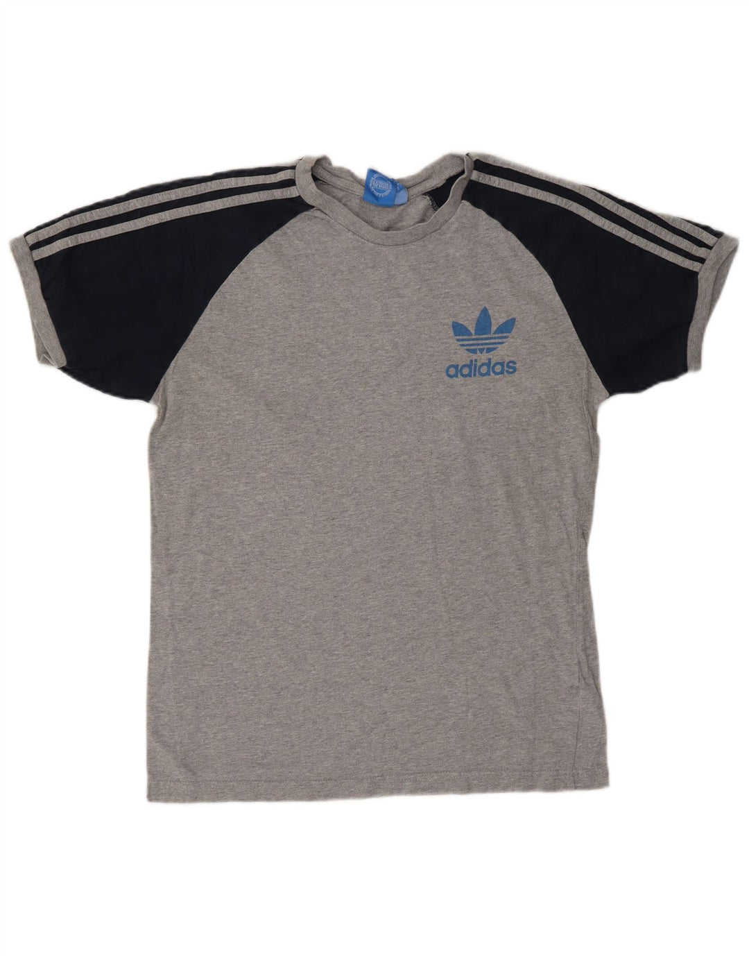 Camiseta feminina ADIDAS UK 14 cinza médio colorblock algodão