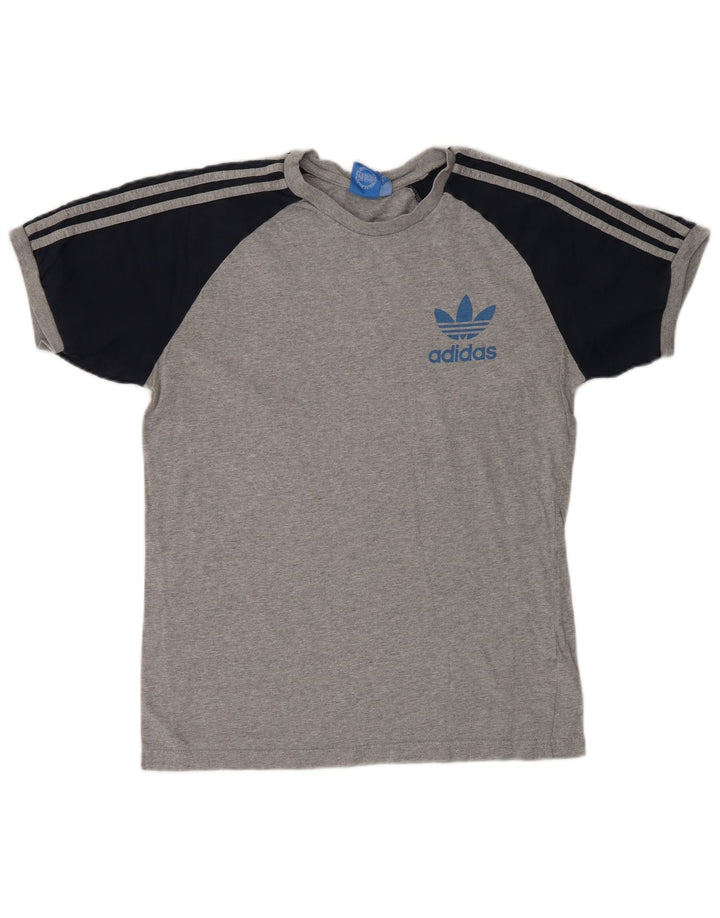Camiseta feminina ADIDAS UK 14 cinza médio colorblock algodão