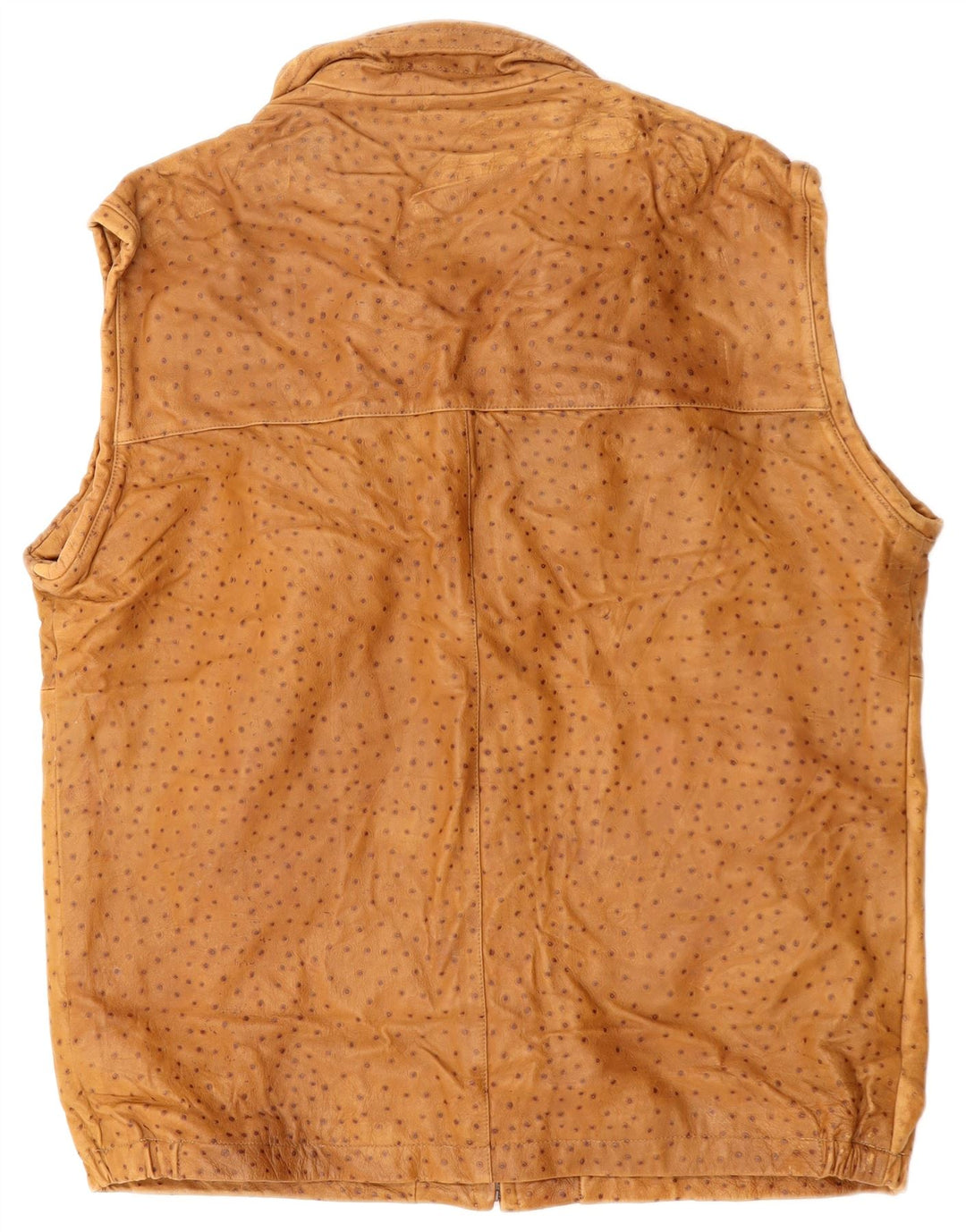 Colete de couro masculino VINTAGE IT 56 3XL marrom manchado