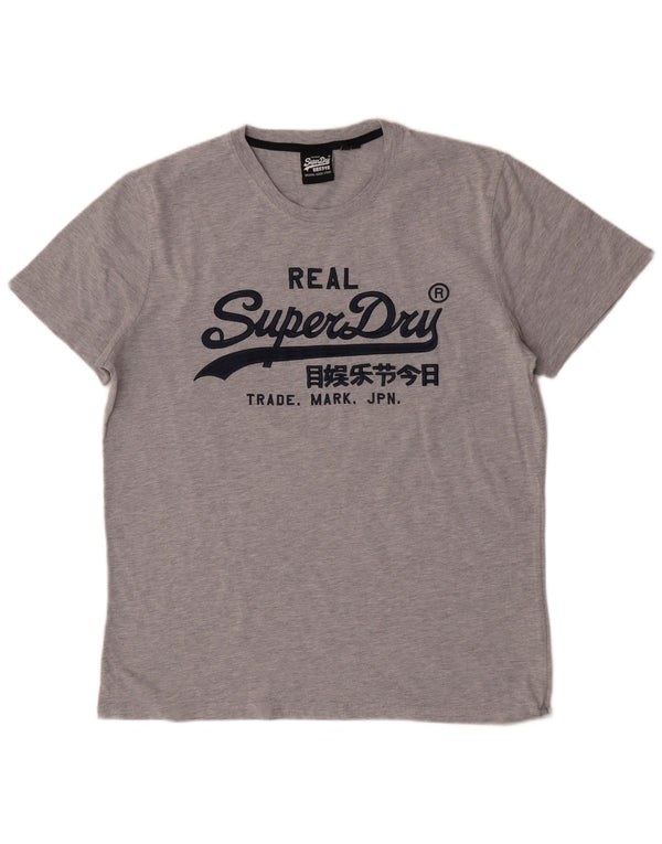 Camiseta gráfica masculina Superdry Top 2XL algodão cinza