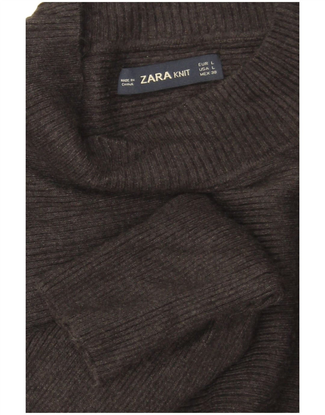 Suéter feminino Zara Batwing Crop com gola tartaruga Reino Unido 16 grande cinza