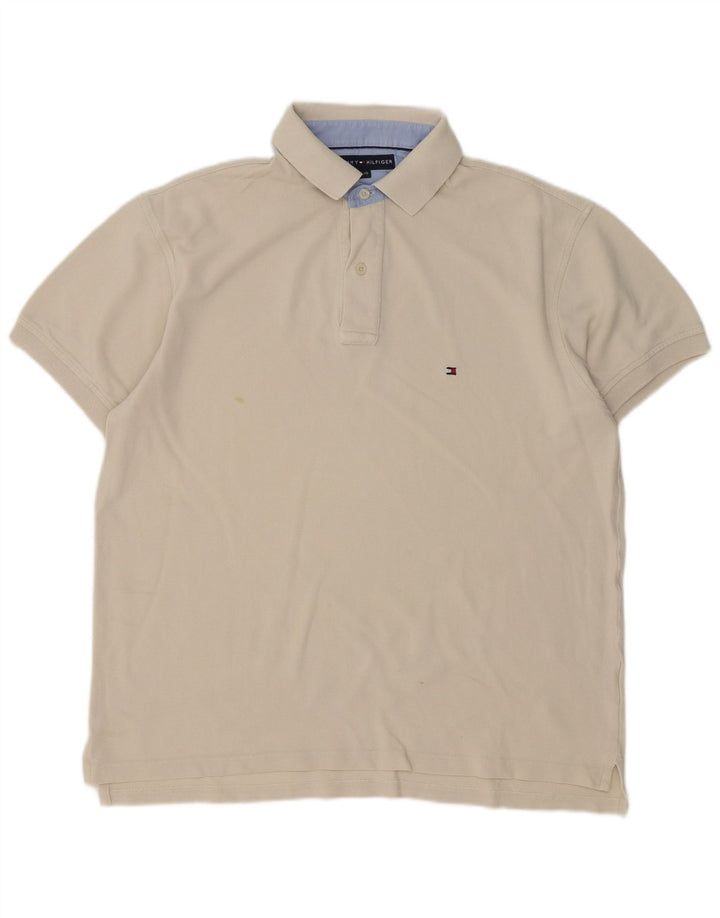 Camisa polo masculina Tommy Hilfiger grande bege
