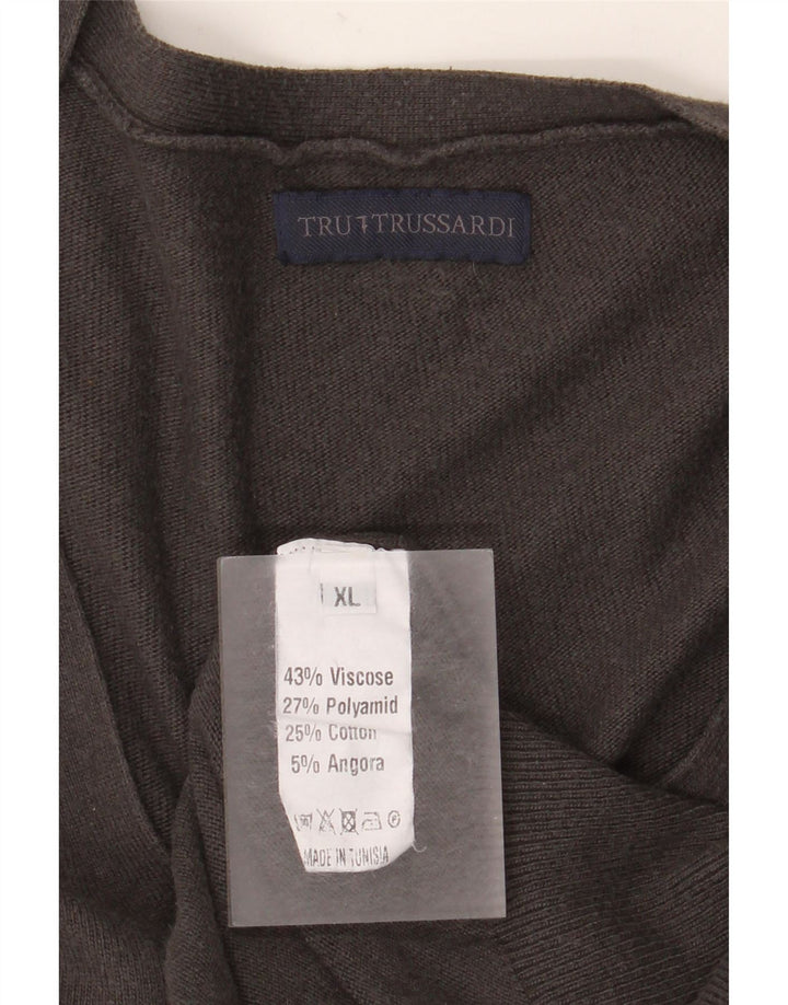 Suéter cardigã masculino Trussardi XL cinza viscose