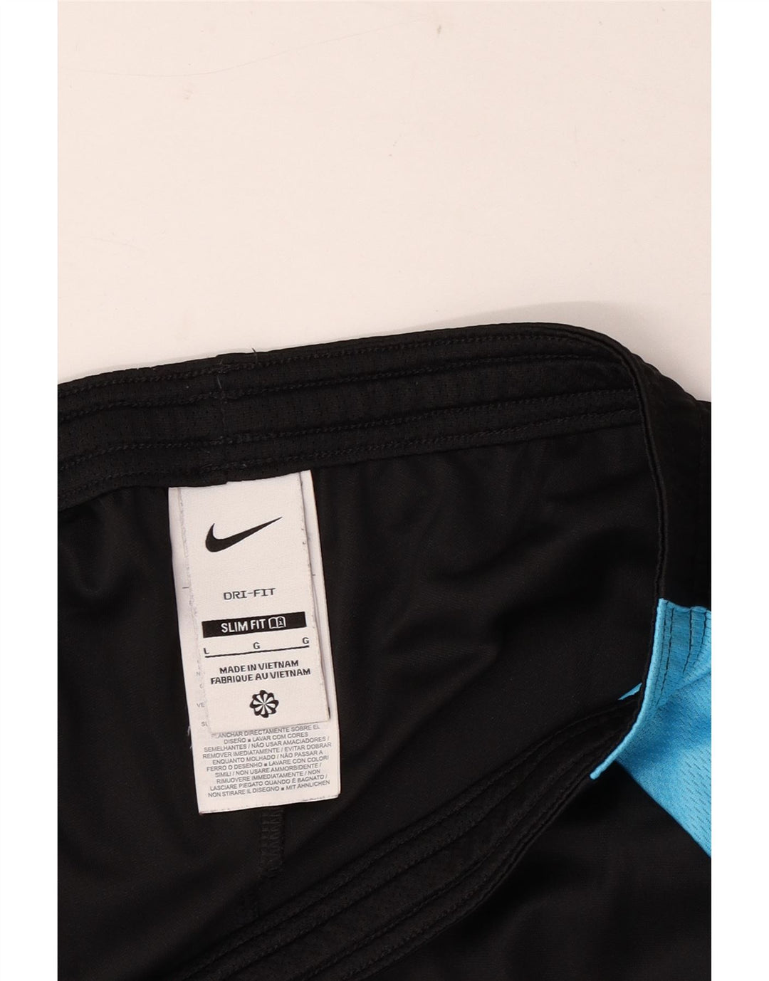 Shorts esportivos masculinos Nike Dri Fit Slim grande preto colorblock poliéster