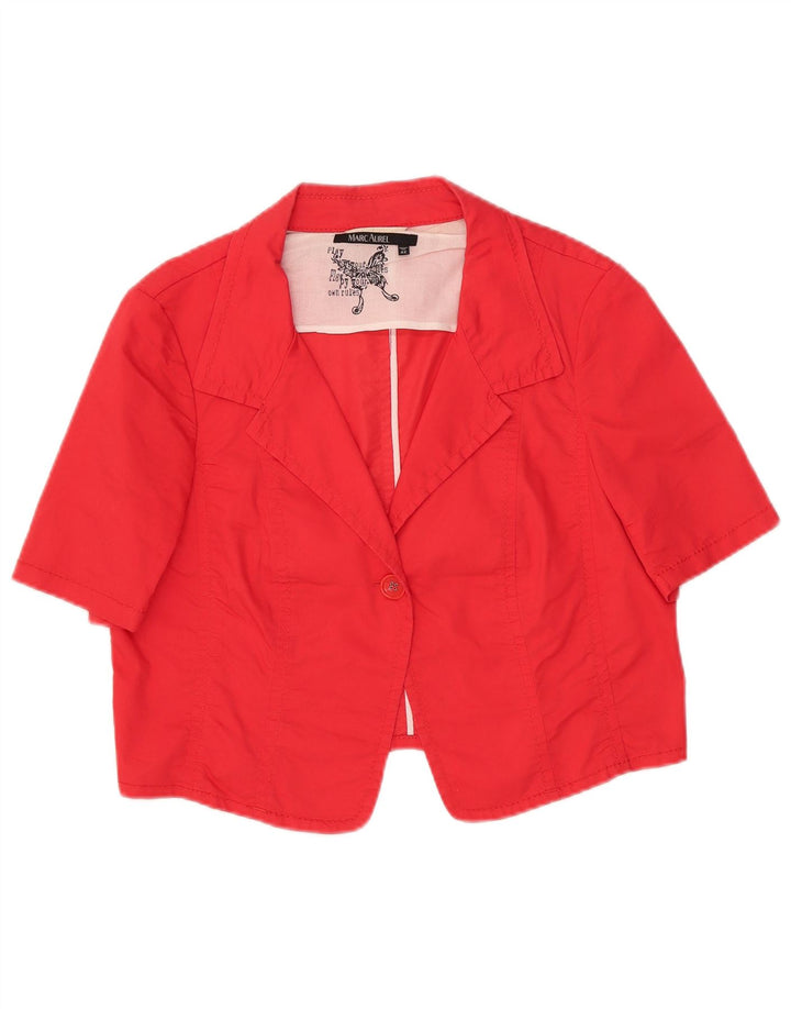Jaqueta blazer feminina Marc Aurel crop 1 botão manga curta IT 42 médio vermelho