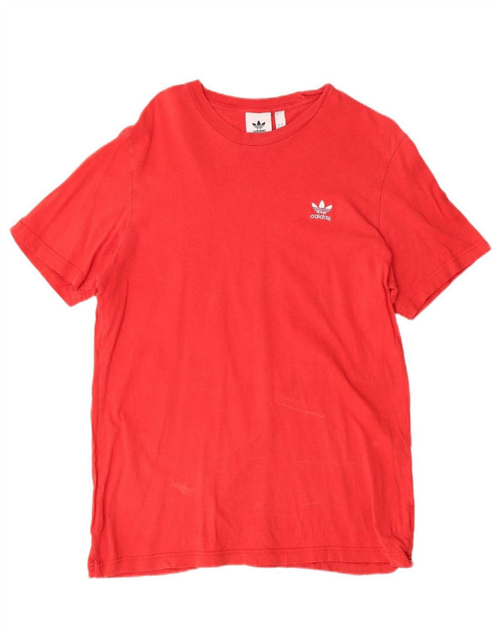 ADIDAS Mens T-Shirt Top Grande Algodão Vermelho