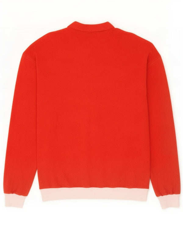 Top masculino Colmar manga comprida IT 50 algodão colorblock vermelho médio