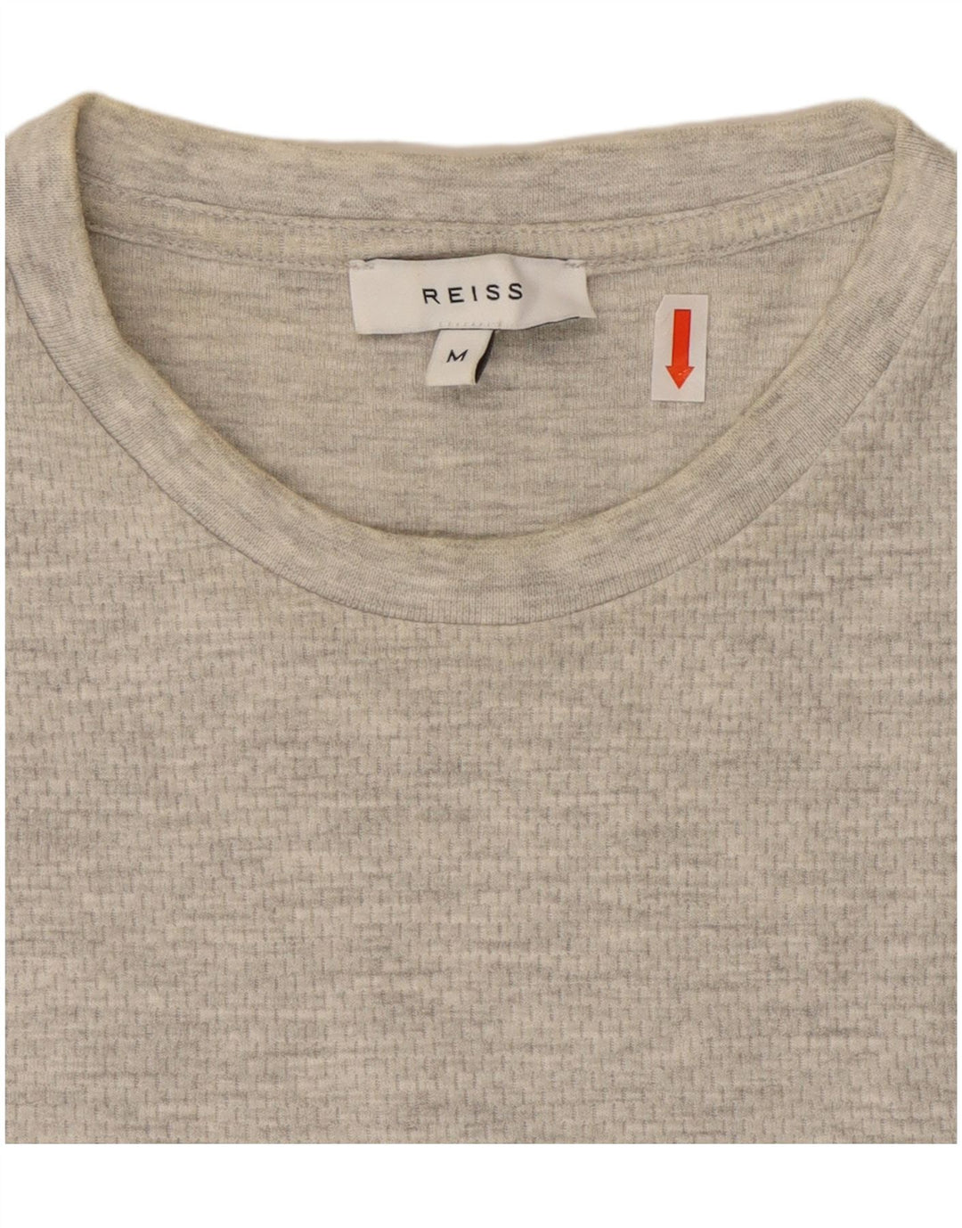 Camiseta masculina Reiss Top algodão manchado cinza médio