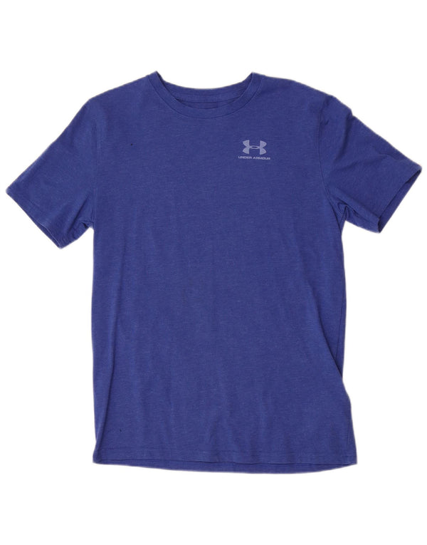 Camiseta Under Armour Meninos Top 13-14 Anos XL Algodão Salpicado Azul