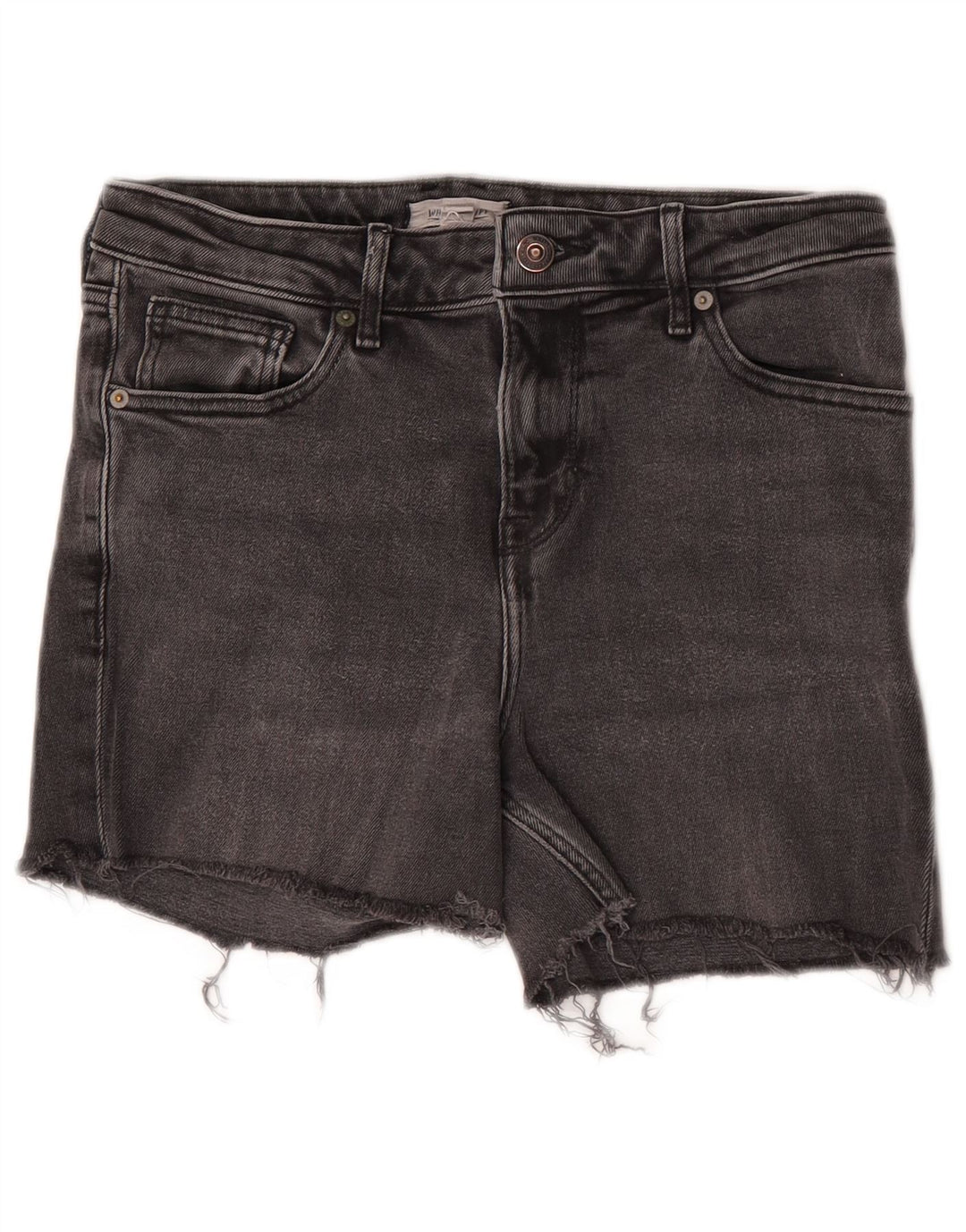 Shorts jeans feminino White Stuff UK 10 pequeno W28 algodão cinza