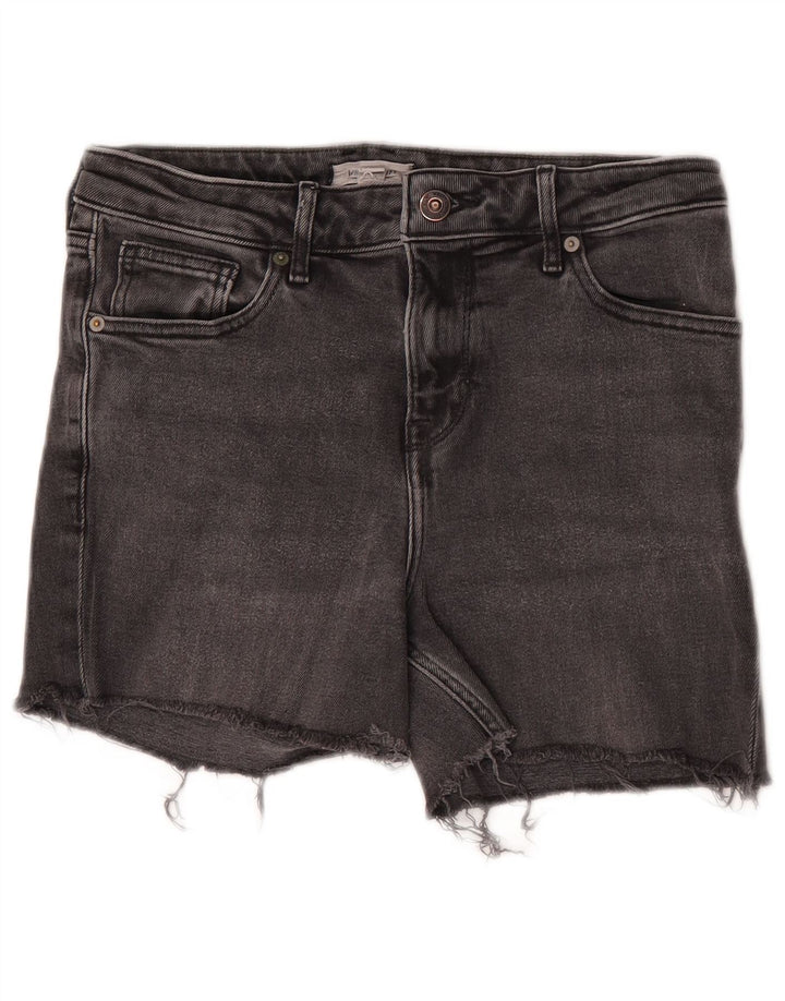 Shorts jeans feminino White Stuff UK 10 pequeno W28 algodão cinza