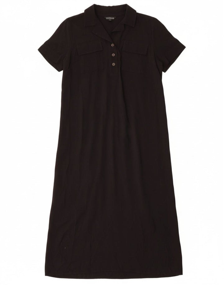 WHISTLES Vestido maxi feminino UK 12 viscose preta média