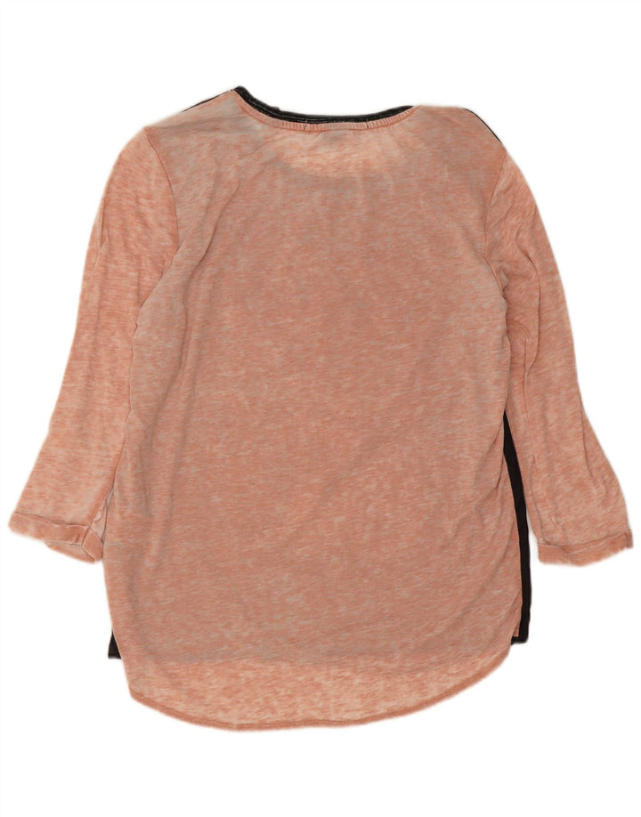 Scotch & Soda blusa feminina gráfica manga 3/4 tamanho 1 bloco colorido preto pequeno