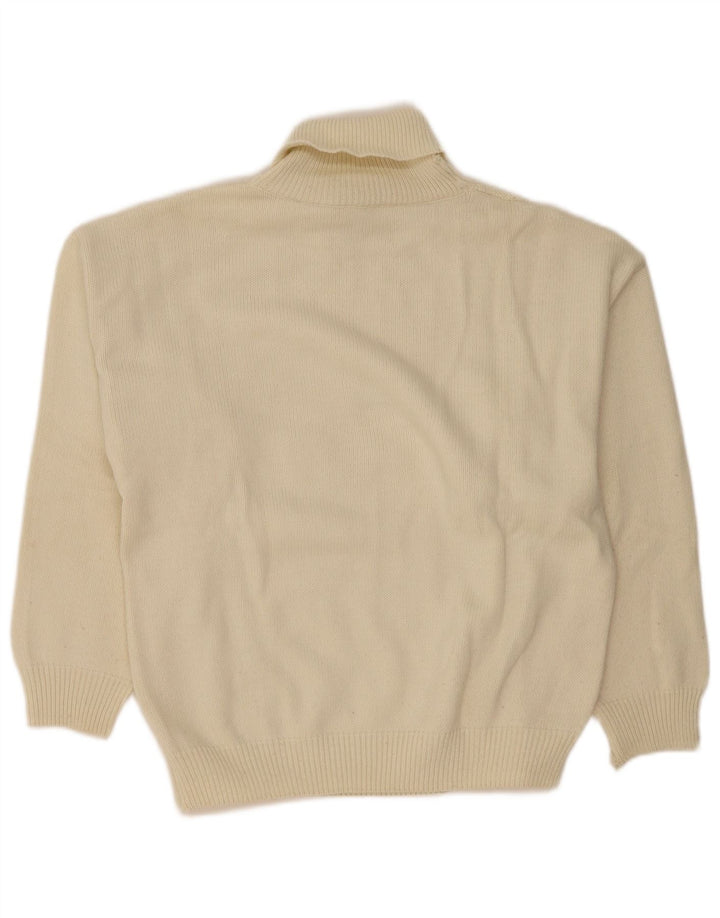 Suéter masculino vintage com gola redonda grande esbranquiçado