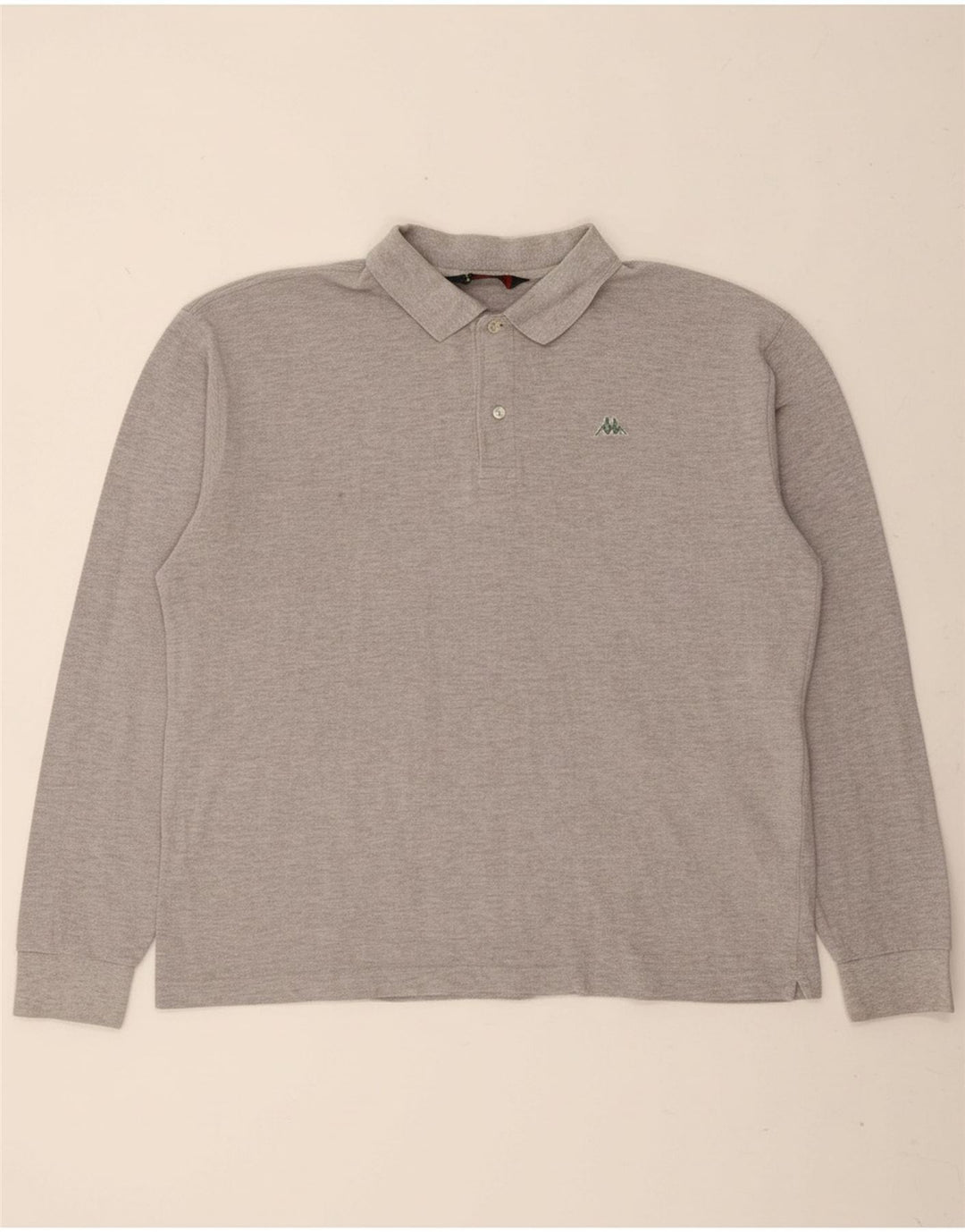 Camisa polo masculina de manga comprida KAPPA XL cinza algodão