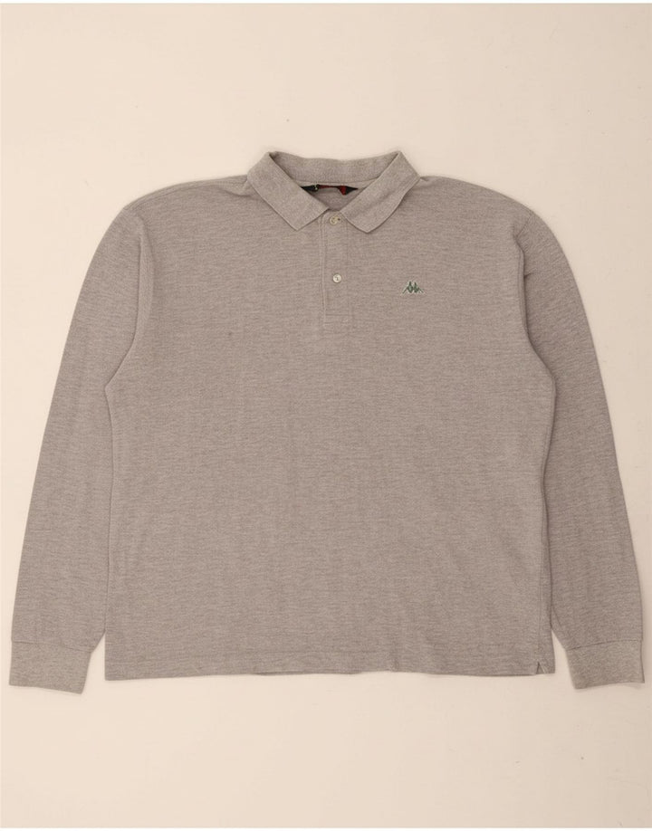 Camisa polo masculina de manga comprida KAPPA XL cinza algodão