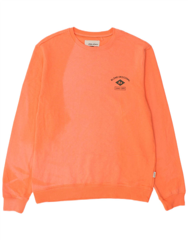 Blend Mens Moletom Jumper Médio Laranja Tie Dye Algodão