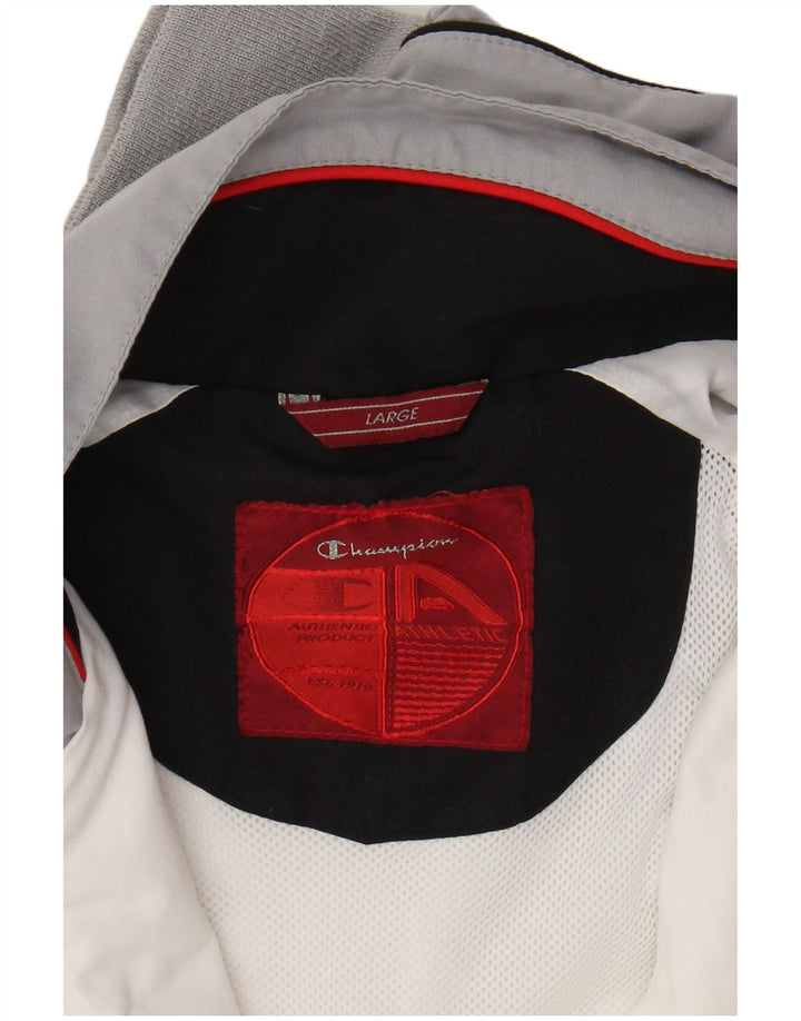 CHAMPION Mens Treino Top Jaqueta Grande Poliéster Colorblock Branco