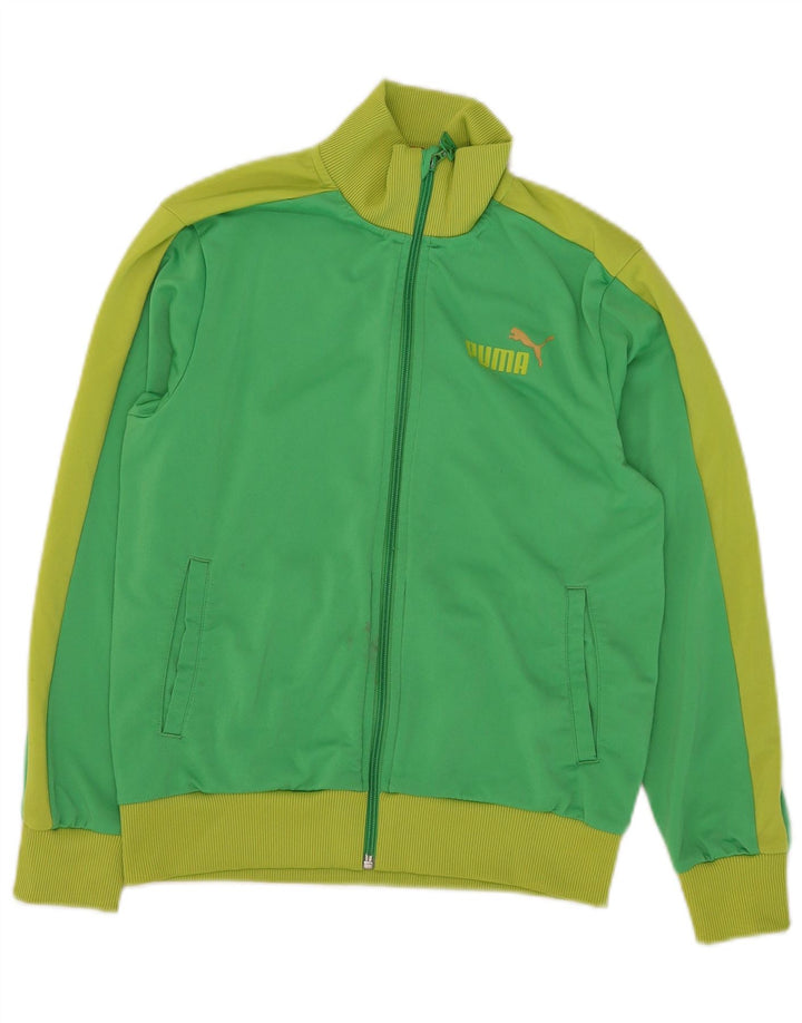 Jaqueta Puma Meninos Treino Top 11-12 Anos Verde Colorblock Poliéster