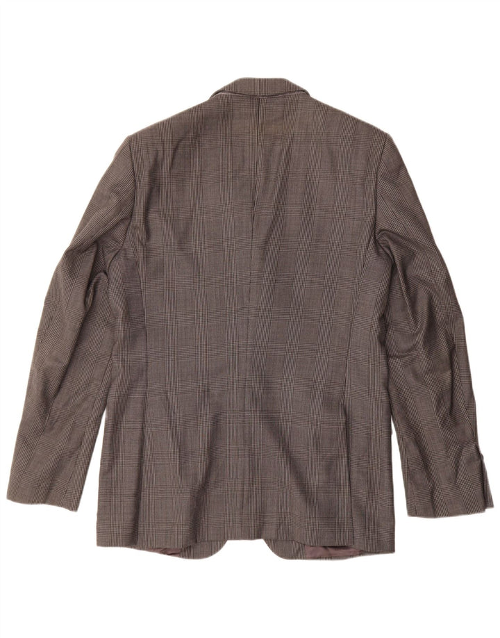 Jaqueta blazer masculina ZARA com 2 botões EU 50 cinza médio Houndstooth viscose