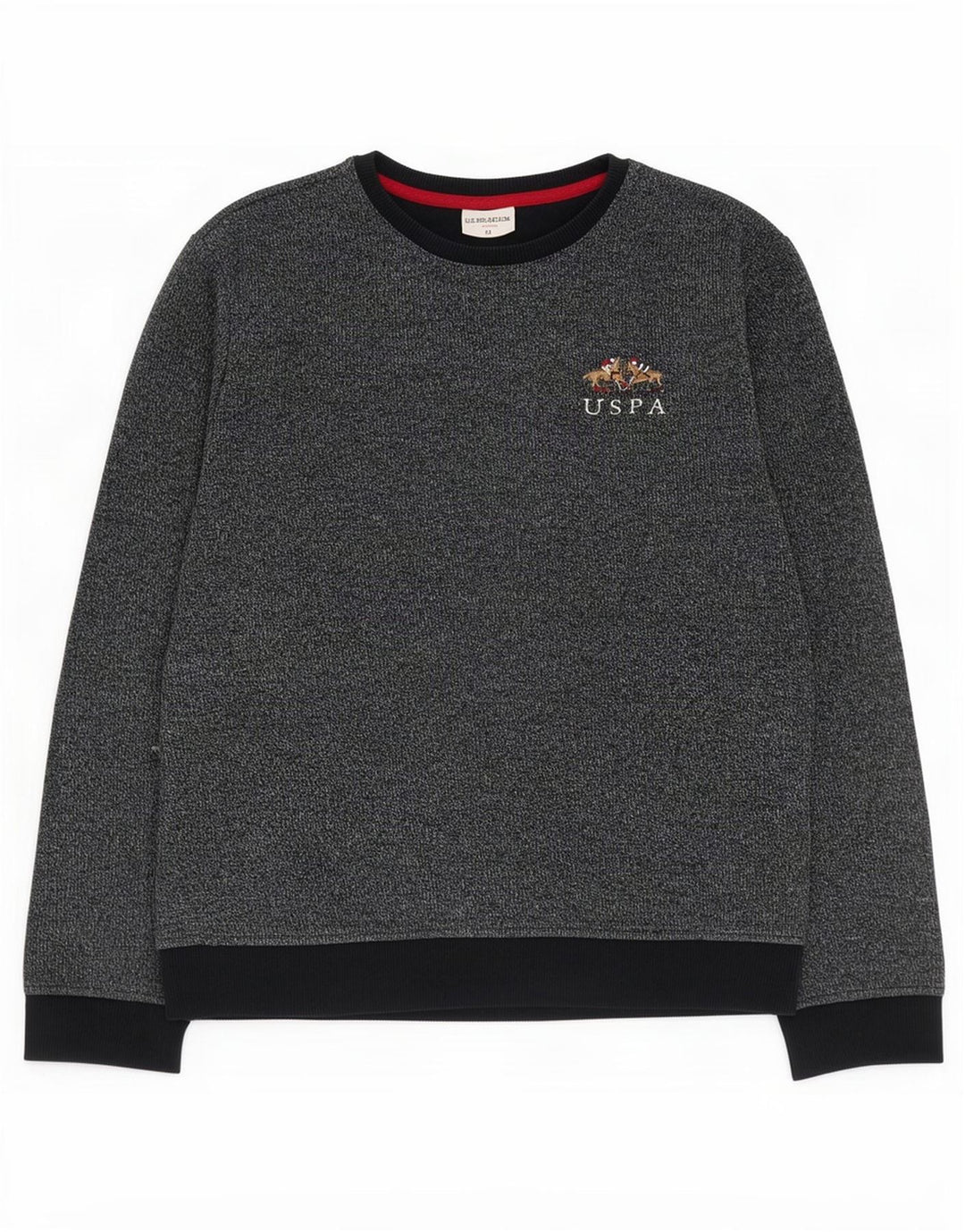 US Polo Assn. Moletom masculino Jumper médio algodão manchado azul marinho