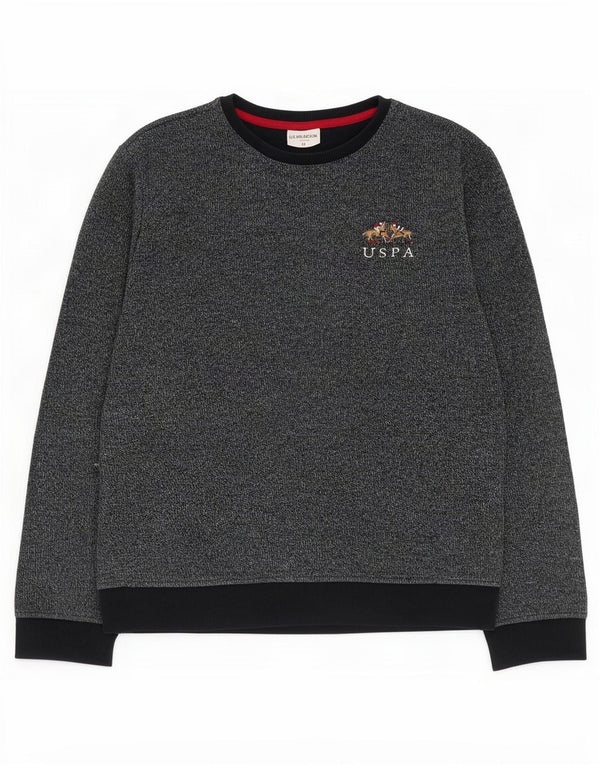 US Polo Assn. Moletom masculino Jumper médio algodão manchado azul marinho