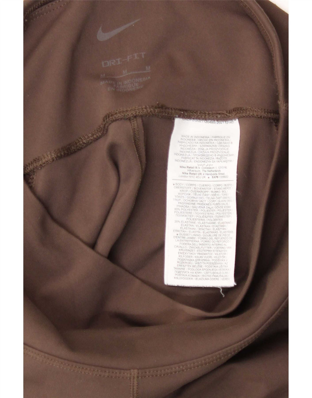 Leggings Nike Dri Fit Feminina UK 12 Médio Marrom Poliéster