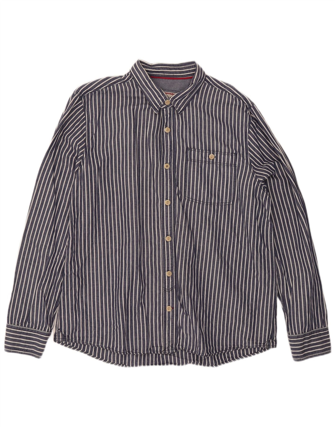 Camisa masculina FAT FACE XL algodão listrado azul marinho