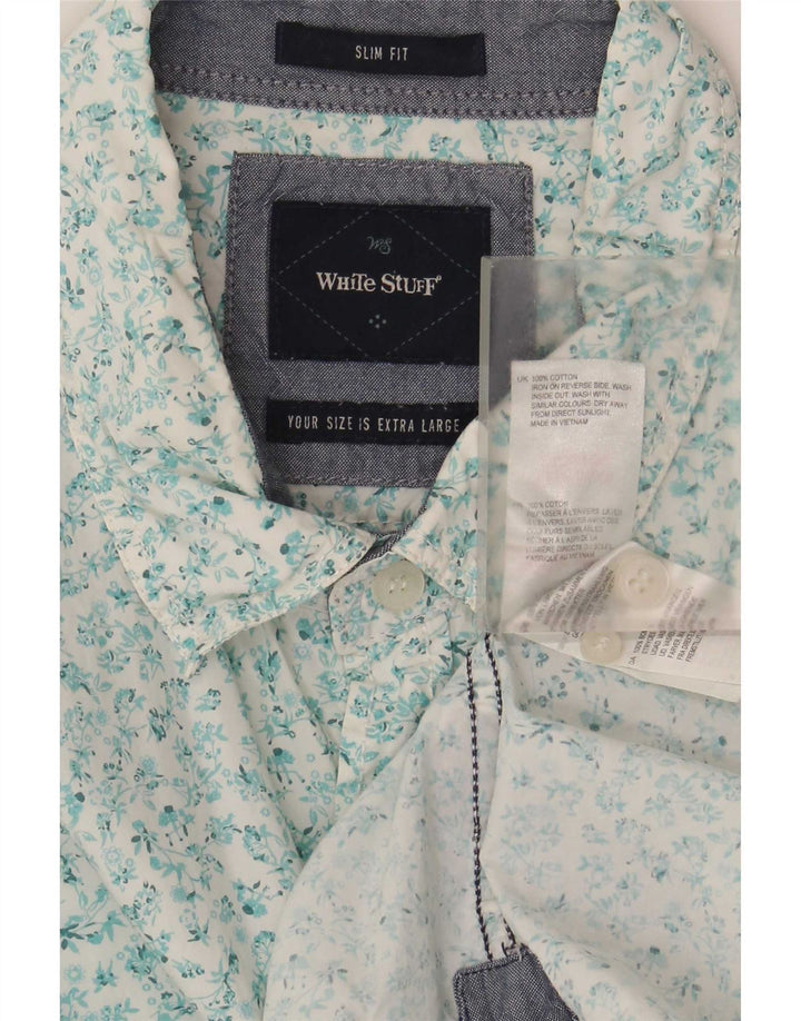 Camisa masculina Slim Fit White Stuff XL de algodão floral