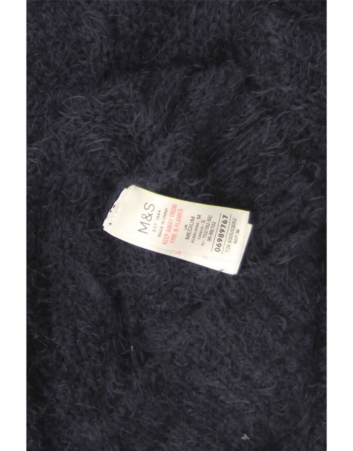 Suéter cardigã feminino Marks & Spencer UK 14 poliéster azul marinho médio