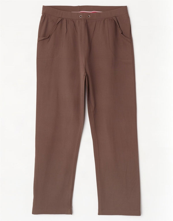 Calça de treino feminina Ellesse UK 12 algodão marrom médio