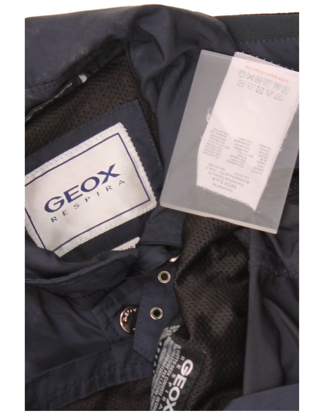 Jaqueta utilitária masculina GEOX RESPIRA UK 36 pequena azul marinho poliamida