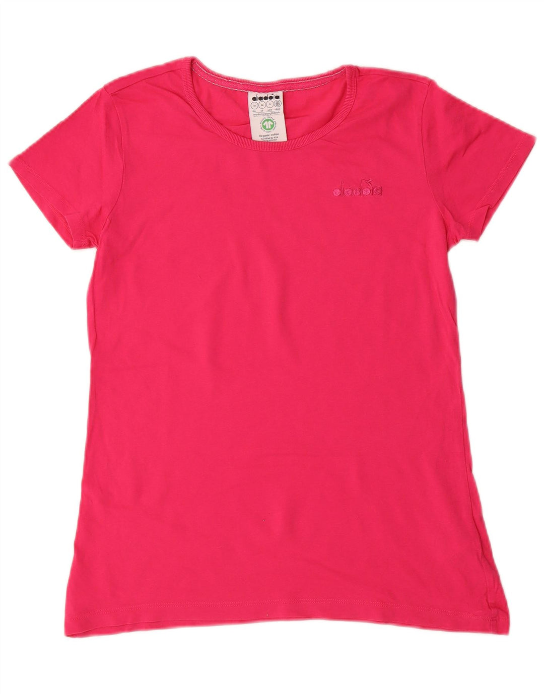 Camiseta feminina DIADORA UK 12 algodão rosa médio