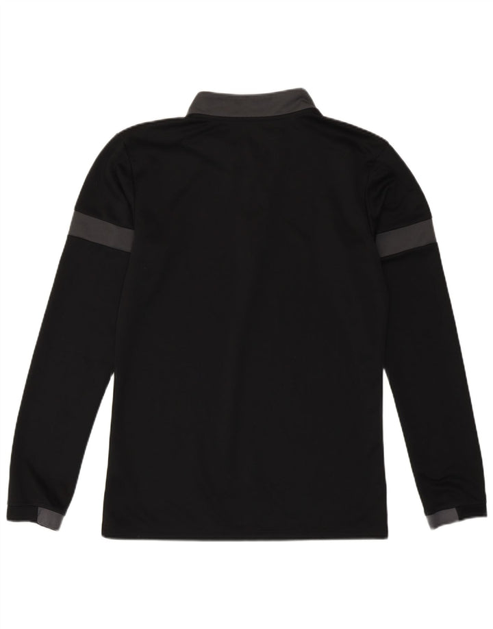 Puma Mens Zip Neck Pullover Treino Top Pequeno Preto Colorblock Poliéster
