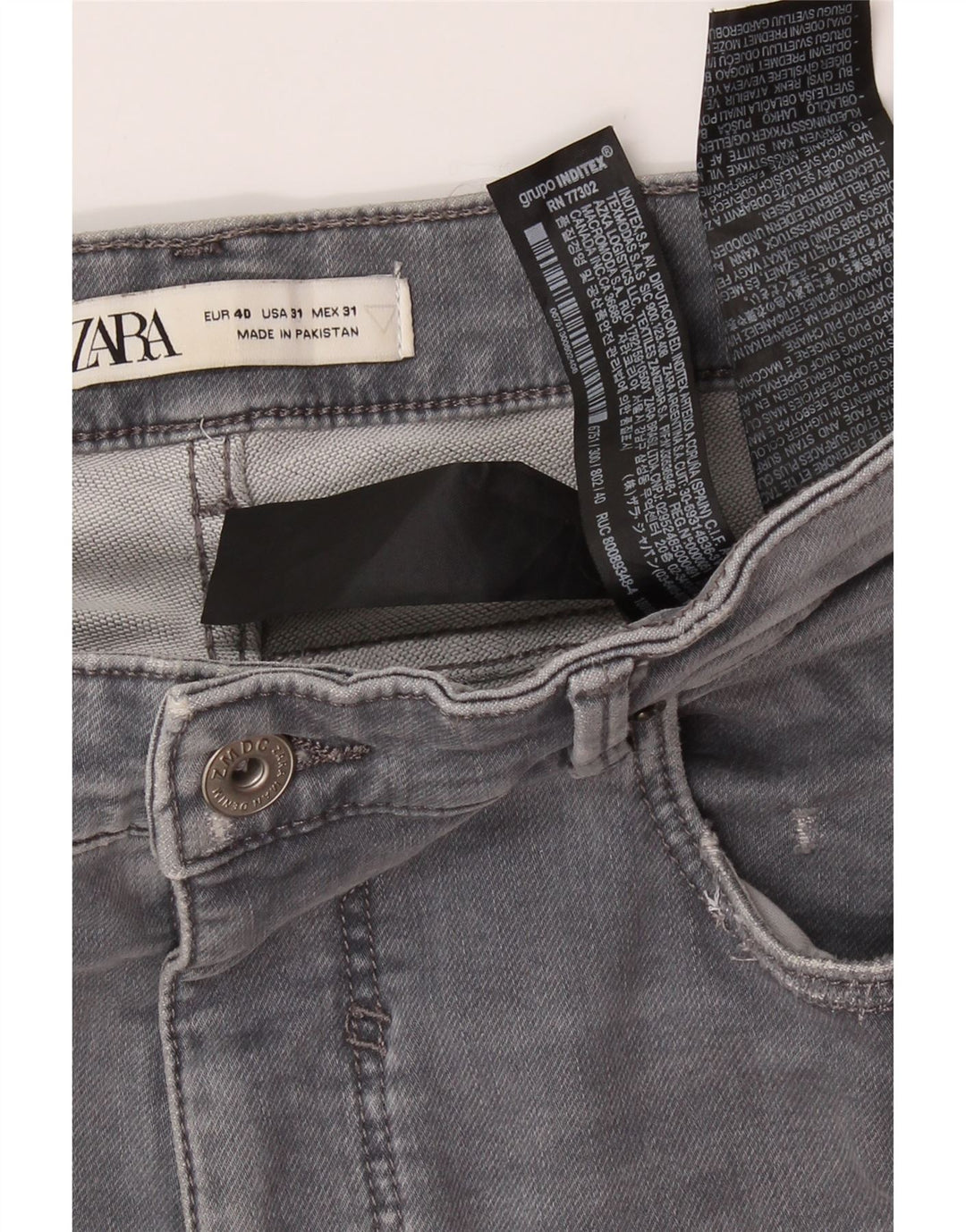 ZARA Mens Distressed Slim Jeans EU 40 Medium W31 L28 Grey Cotton Vintage Zara and Second-Hand Zara from Messina Hembry 