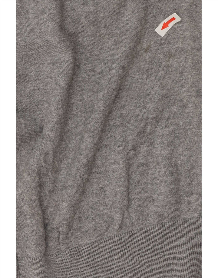 Suéter masculino Marks & Spencer Autograph com decote em V, grande algodão cinza