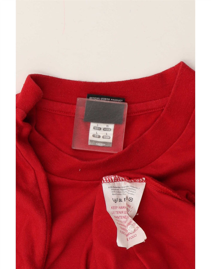 Camiseta masculina gráfica Umbro Top grande poliéster vermelho