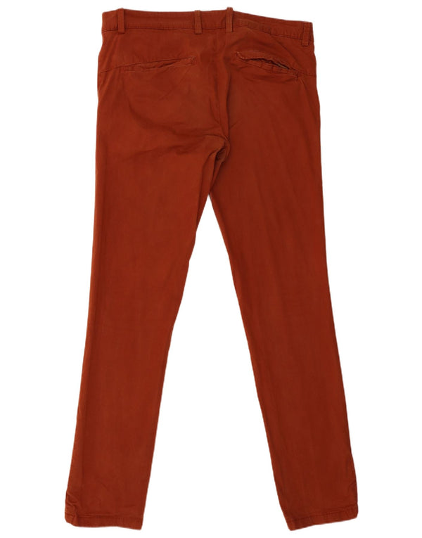 Zara Mens Skinny Chino Calças EU 44 Grande W34 L33 Marrom