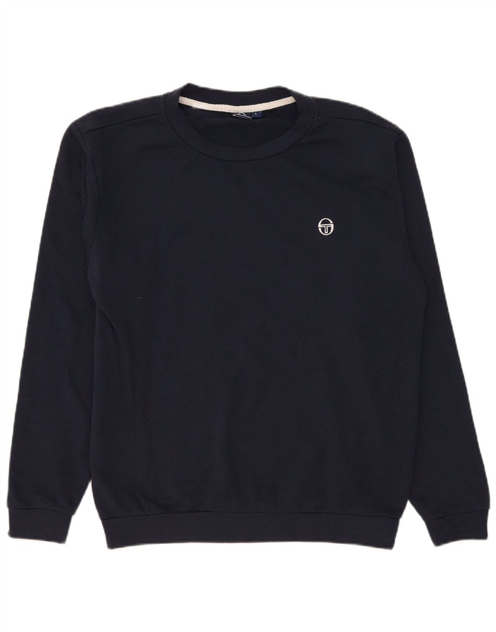 Sergio Tacchini moletom masculino jumper grande algodão azul marinho