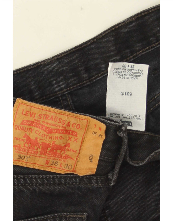 Jeans Levi's 501 Straight Masculino W38 L30 Algodão Preto