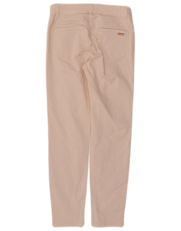 Esprit Calça feminina casual slim fit Reino Unido 10 Pequeno W27 L27 Algodão rosa