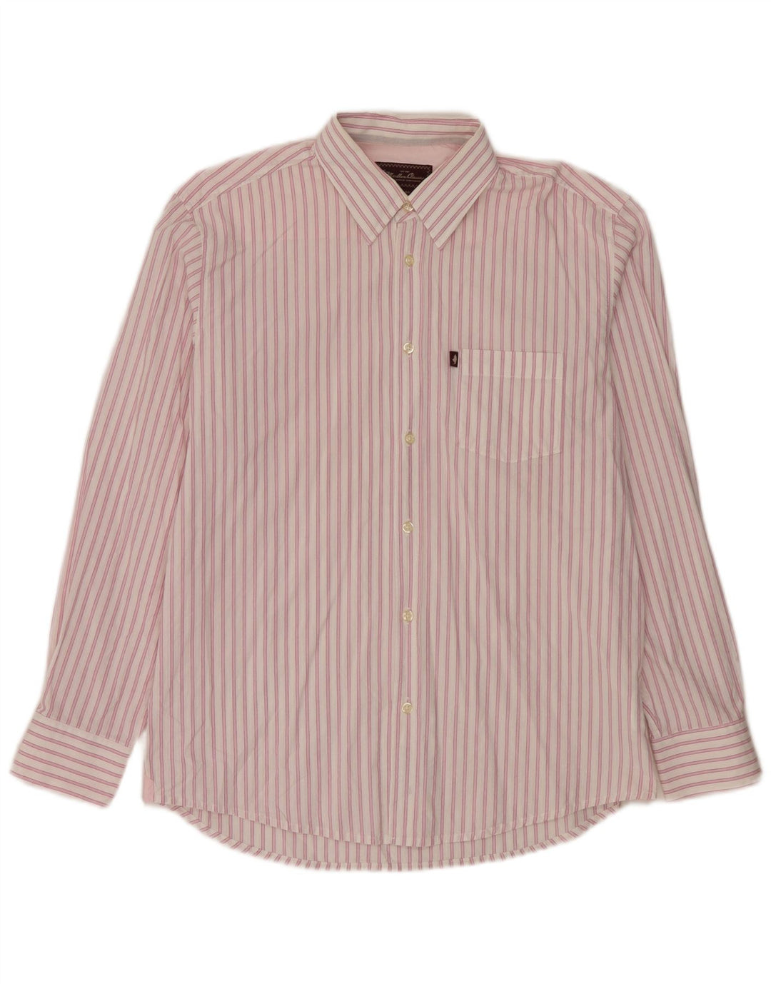 Camisa masculina Marlboro Classics grande algodão listrado rosa