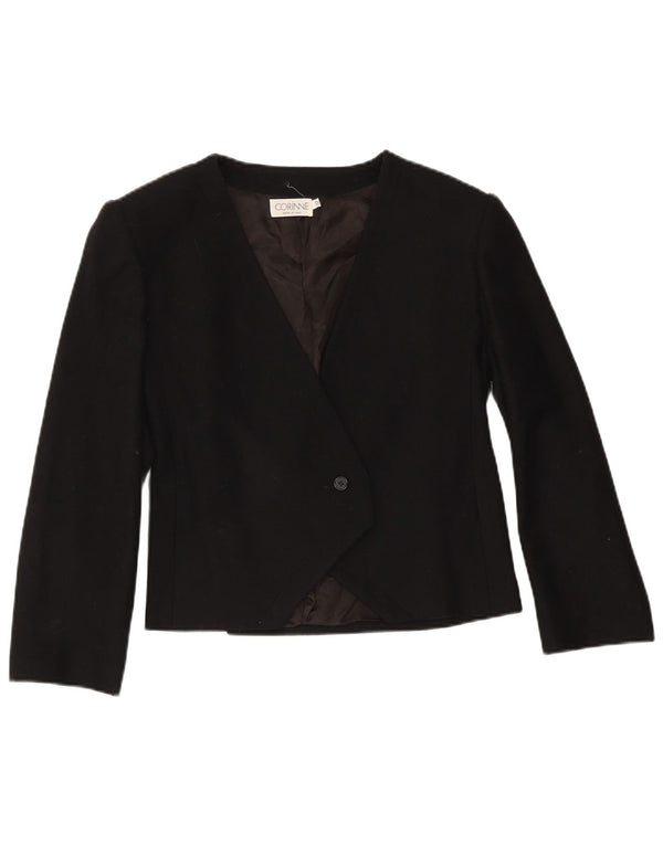 Jaqueta blazer feminina vintage com 1 botão IT 42 médio preto