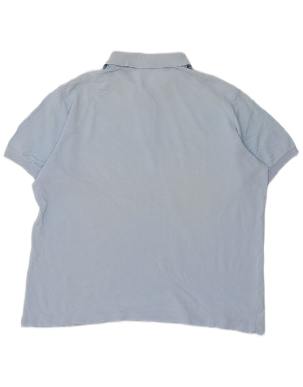 Camisa polo masculina Lacoste tamanho 7 2XL algodão azul