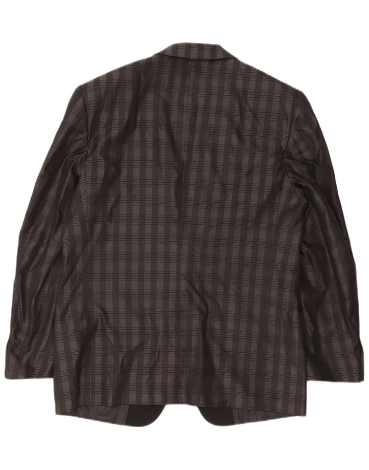 Jaqueta blazer masculina BOCCHESE com 1 botão IT 52 XL cinza xadrez seda