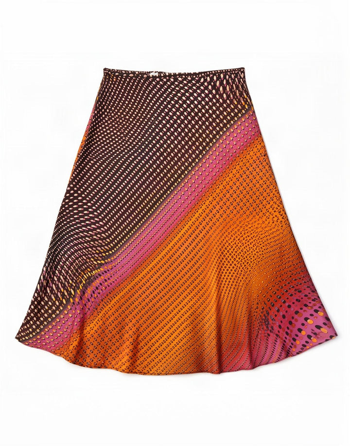 Saia feminina Zara A-Line médio W28 poliéster manchado multicolorido