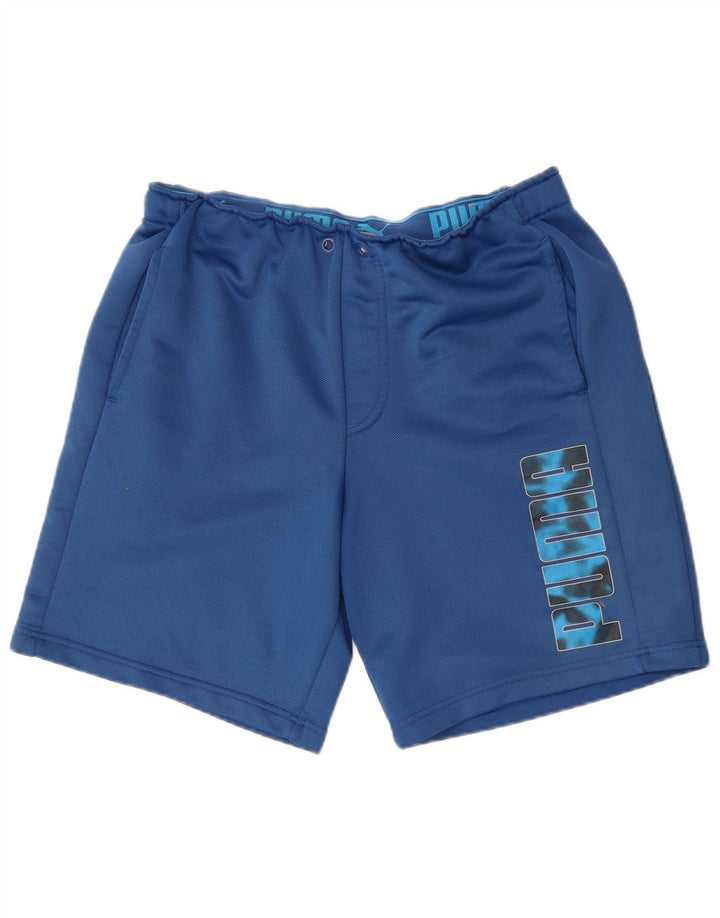 Shorts esportivos gráficos masculinos Puma grandes azuis