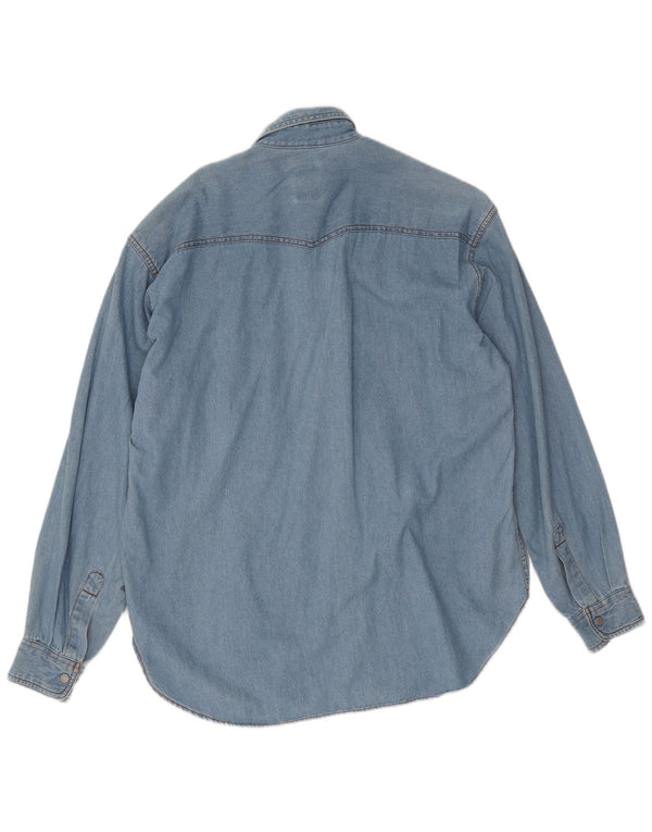 Camisa jeans masculina Casucci de algodão azul médio