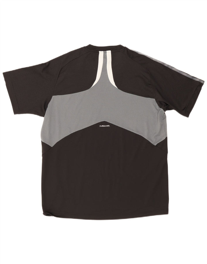 Camiseta masculina Adidas Climacool Top grande bloco colorido preto