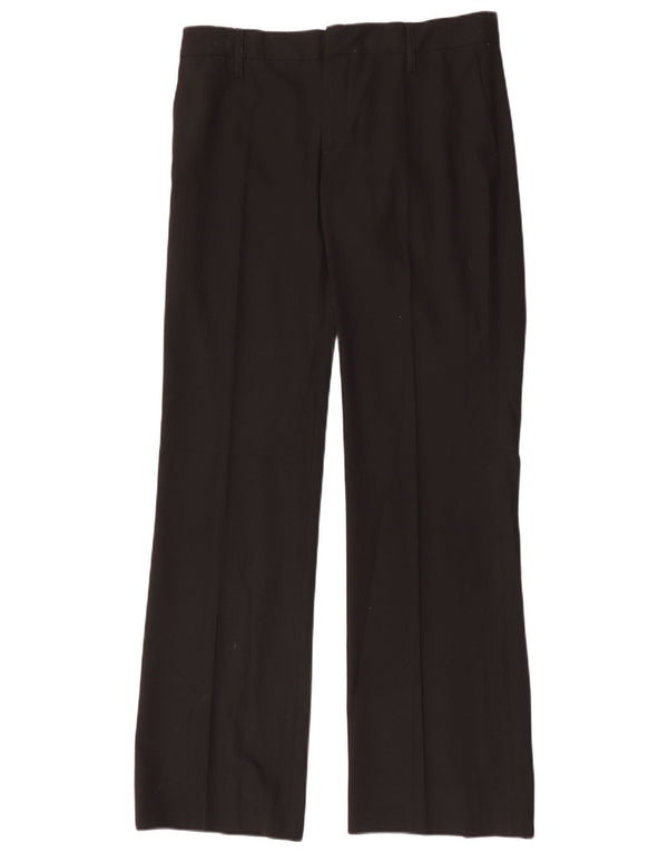 Zara Calça feminina reta casual grande W32 L33 poliéster preto